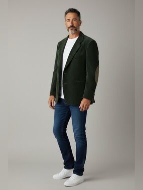 Gianfranco Ferre Green elephant corduroy professor blazer Medium